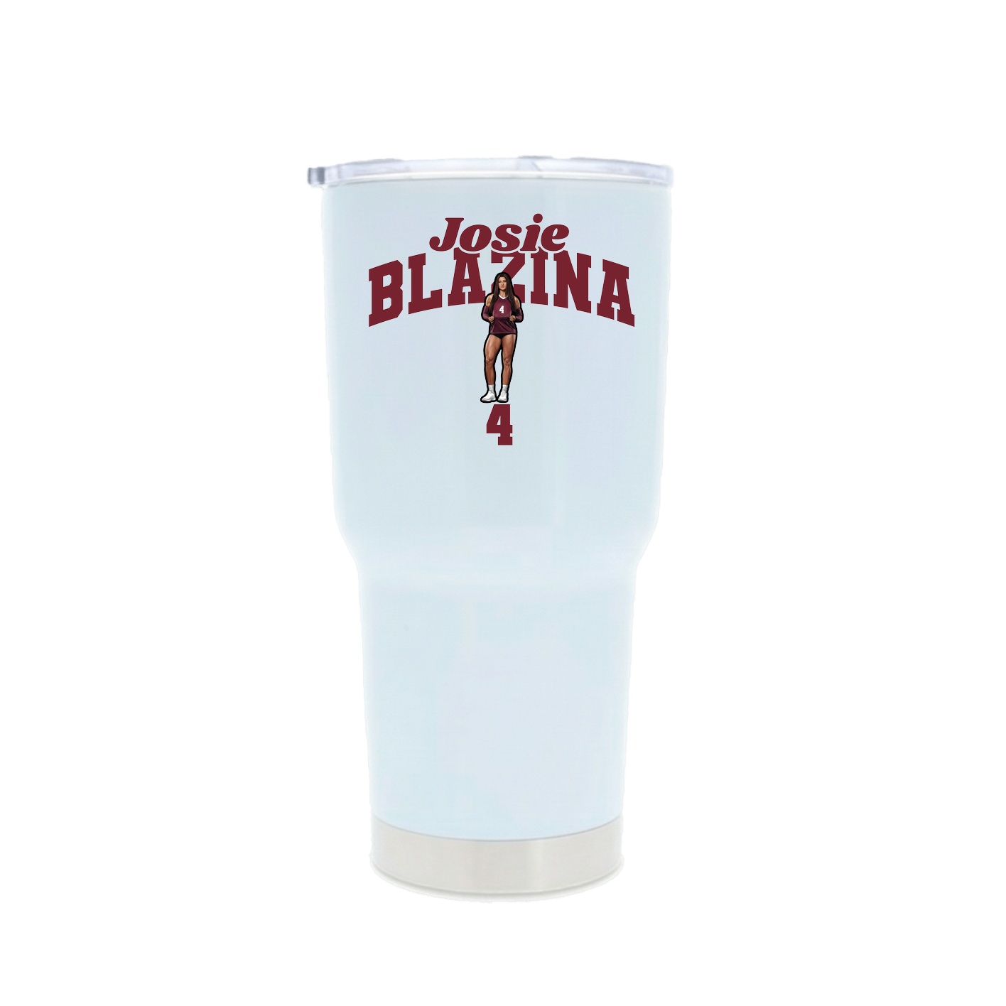 30oz Stainless Steel Tumbler — Signature Arch in White