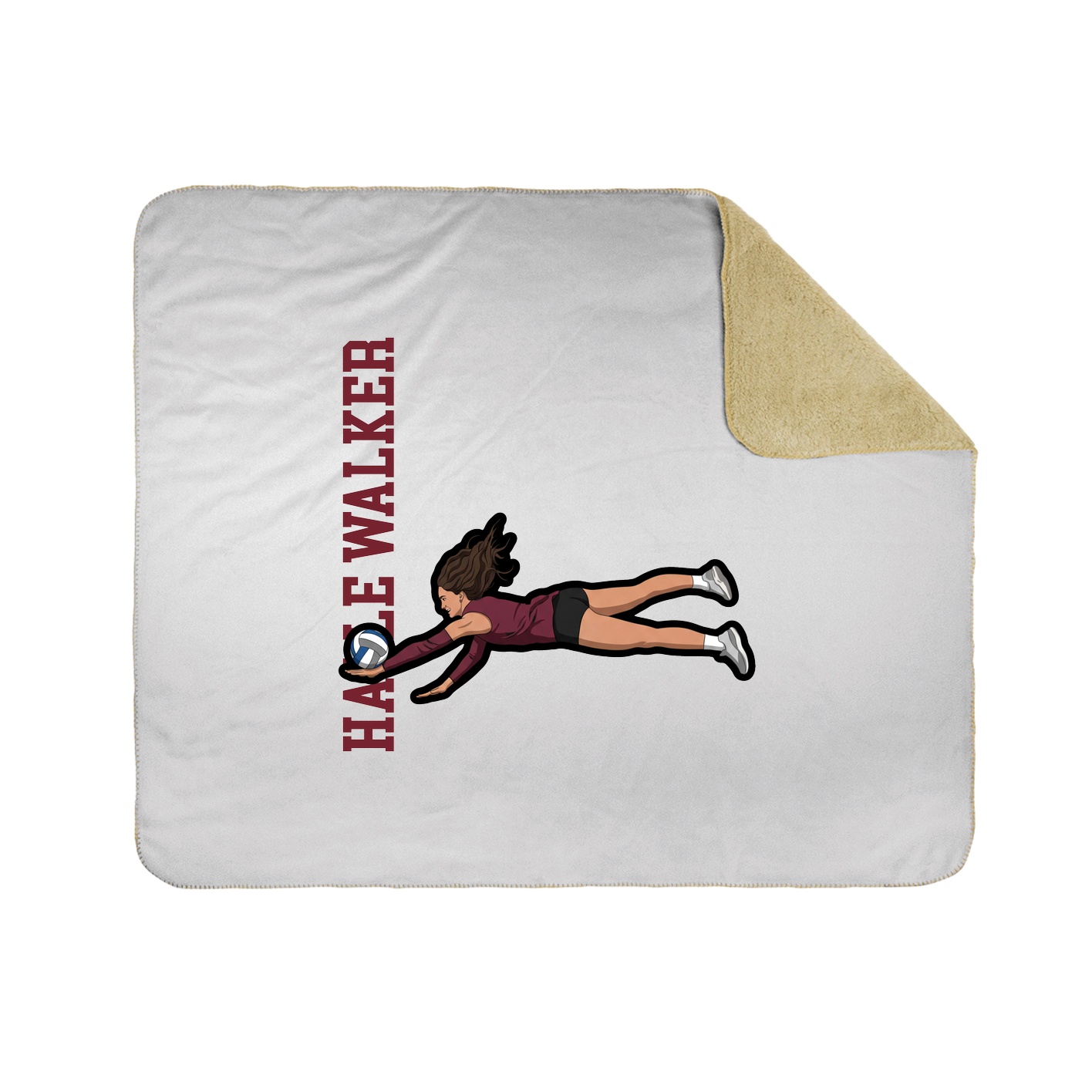 Throw Blanket — Name Vertical in White
