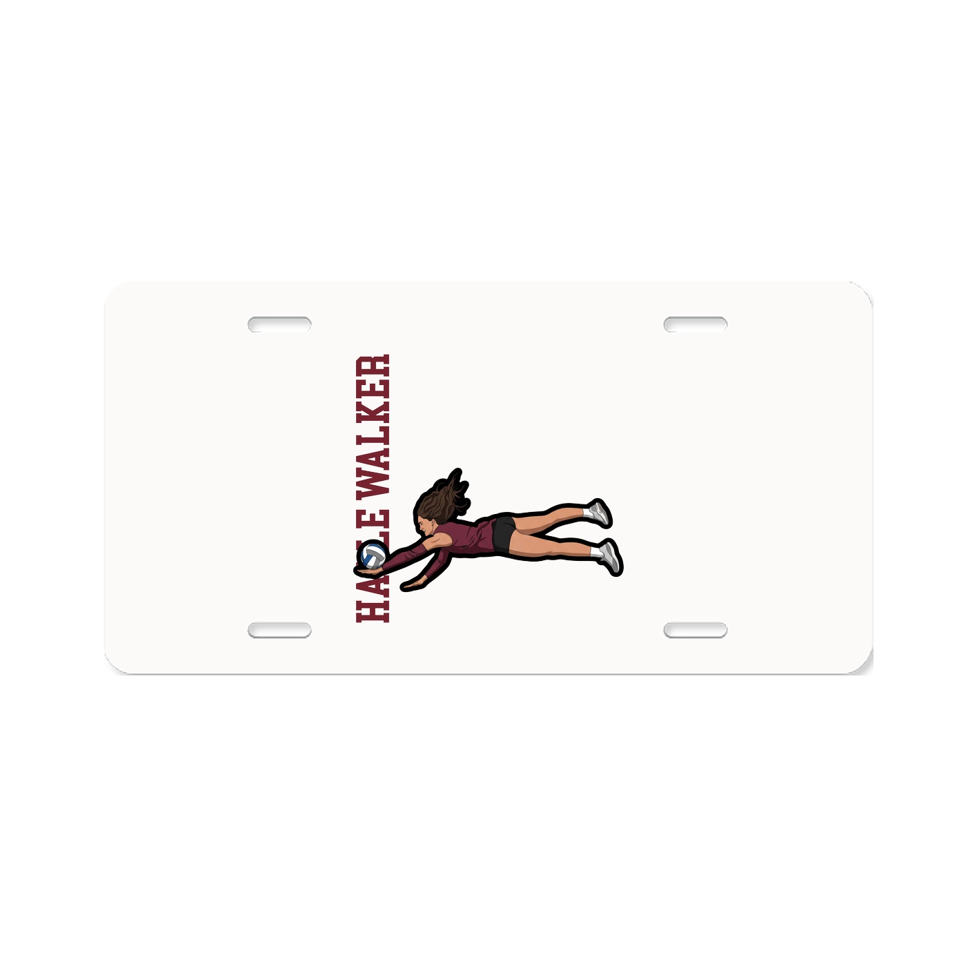 License Plate — Name Vertical in Classic