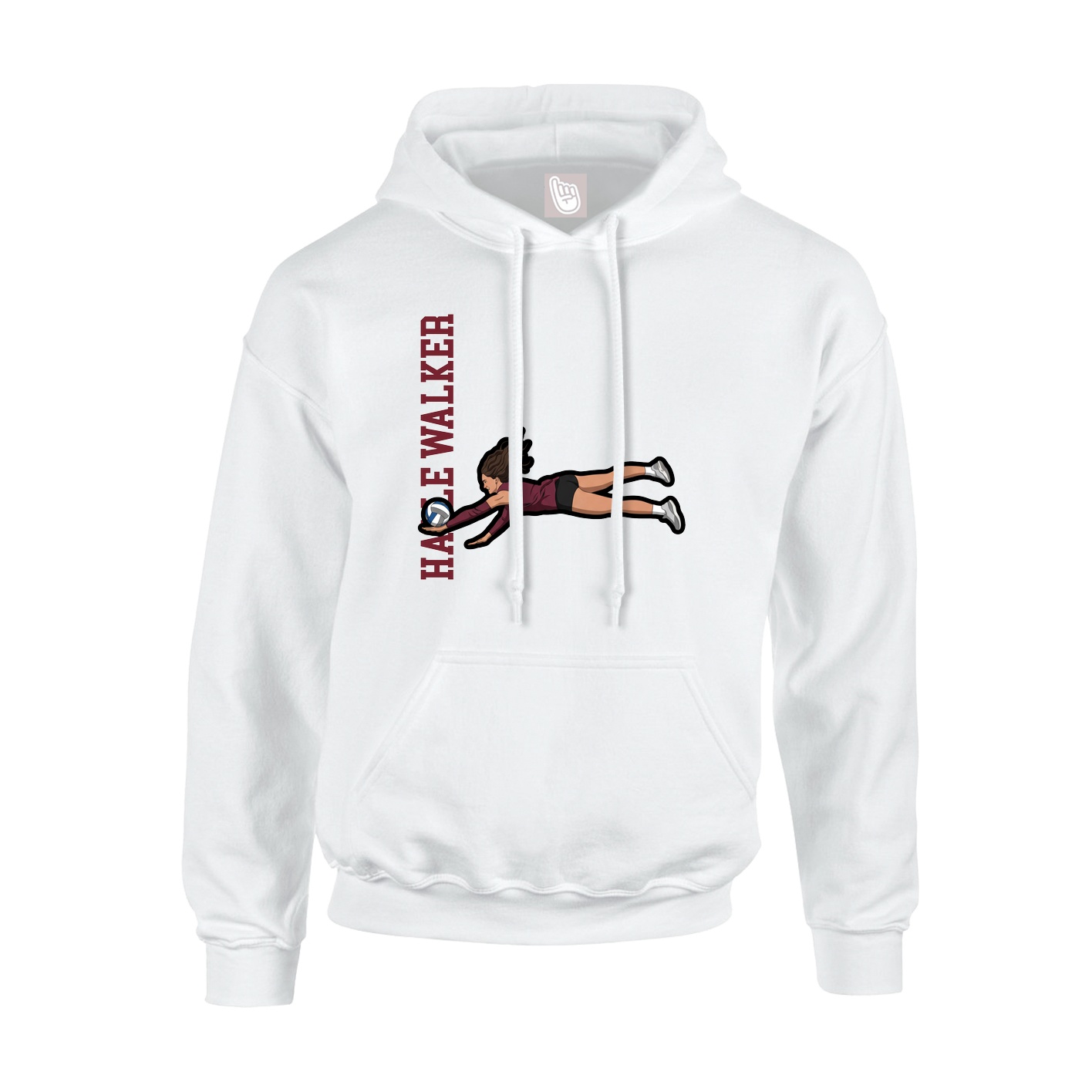 Hoodie — Name Vertical in White