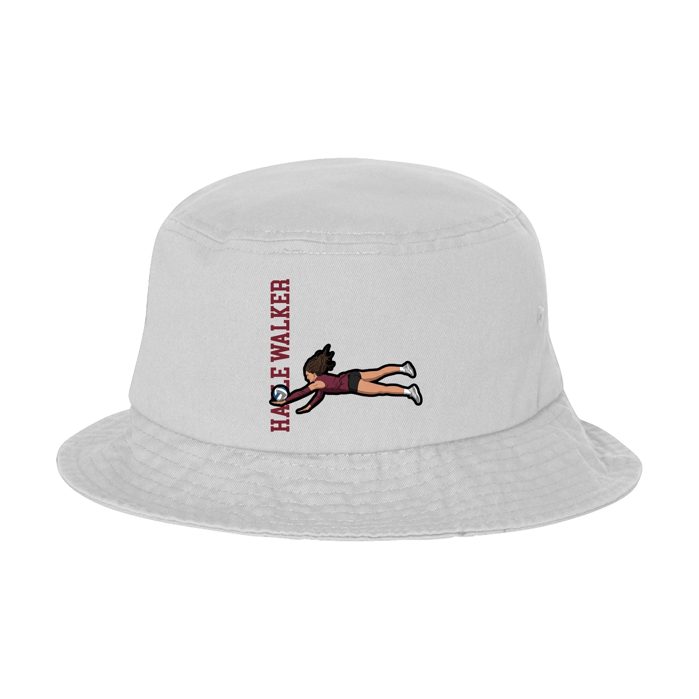 Bucket Cap — Name Vertical in White