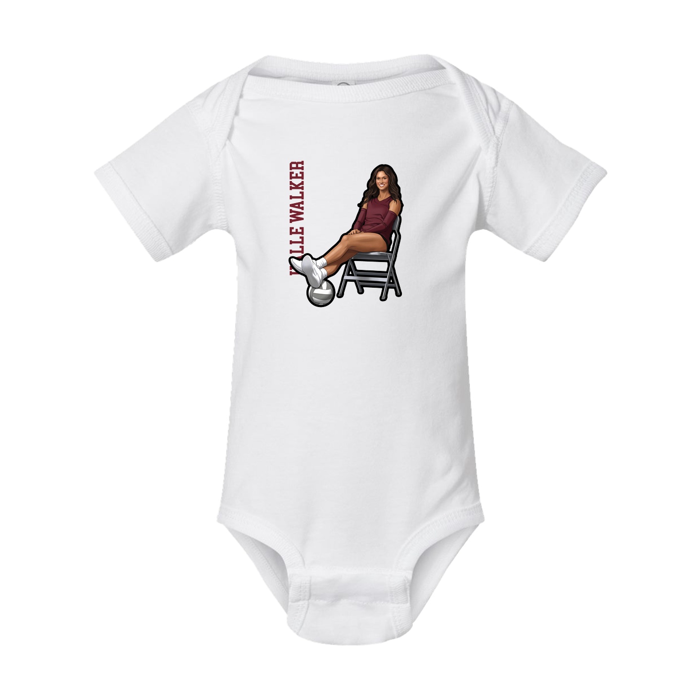 Baby Onesie — Name Vertical in White