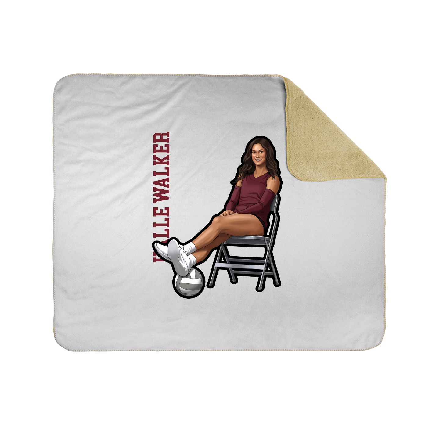 Throw Blanket — Name Vertical in White