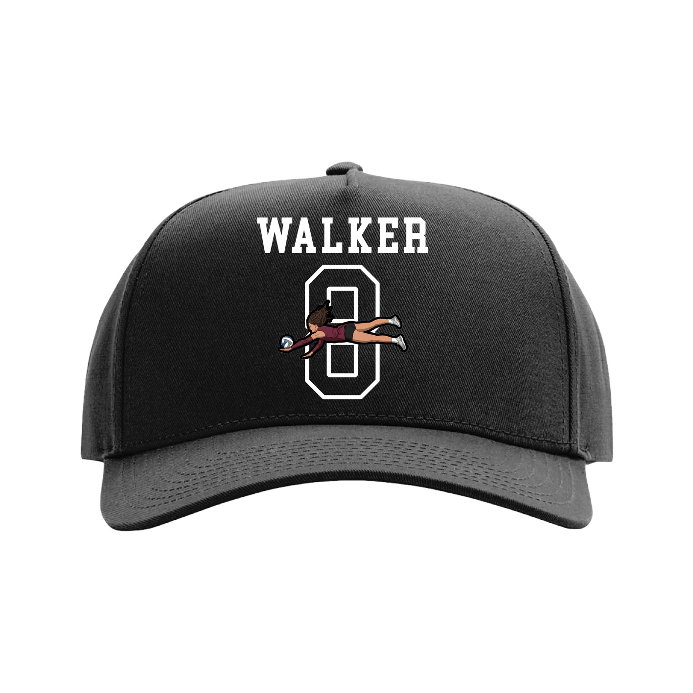Full Fabric Five-Panel Champ Cap — Shirsey in Black