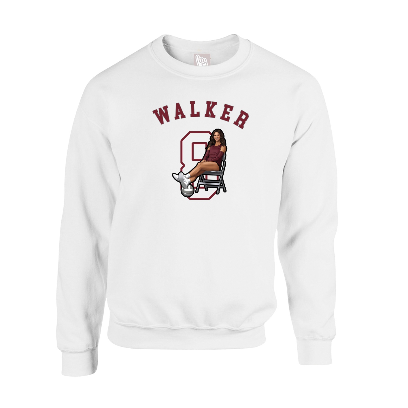 Fleece Crew — Shirsey Arch in White