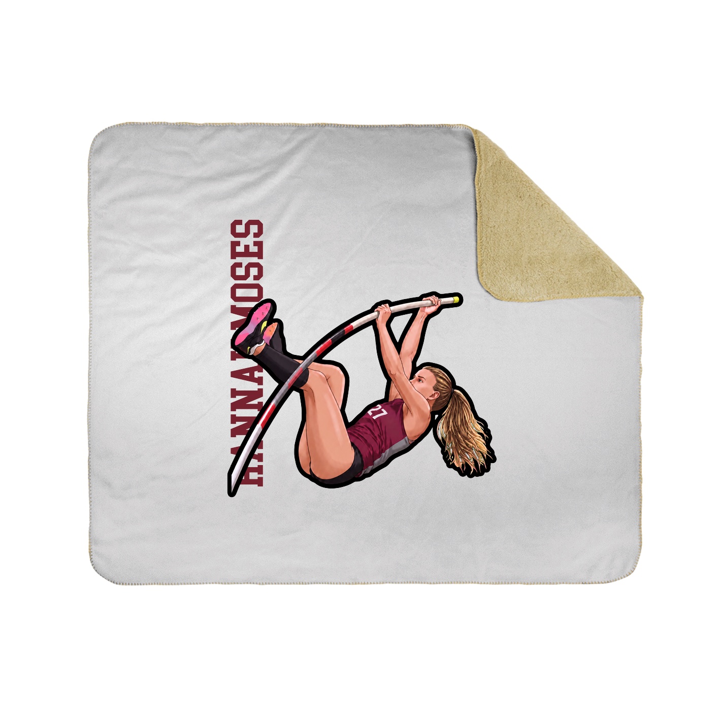 Throw Blanket — Name Vertical in White