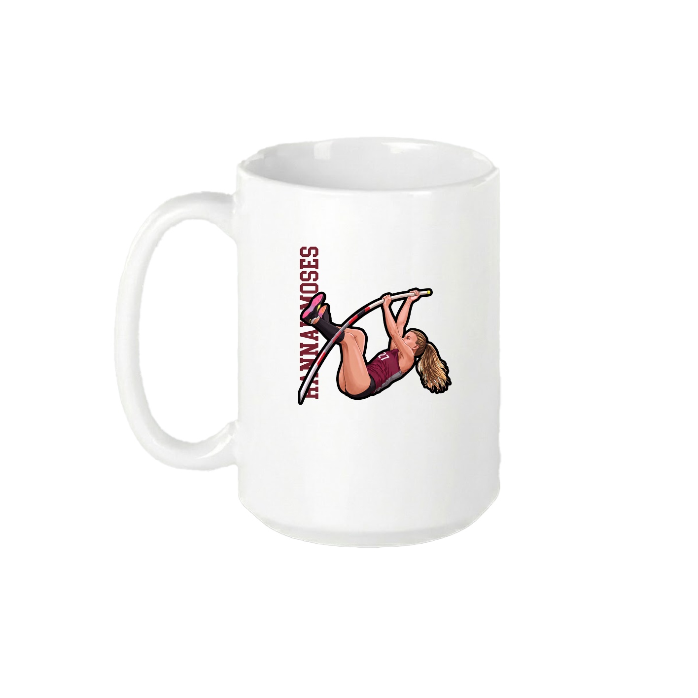 15oz Coffee Mug — Name Vertical in White