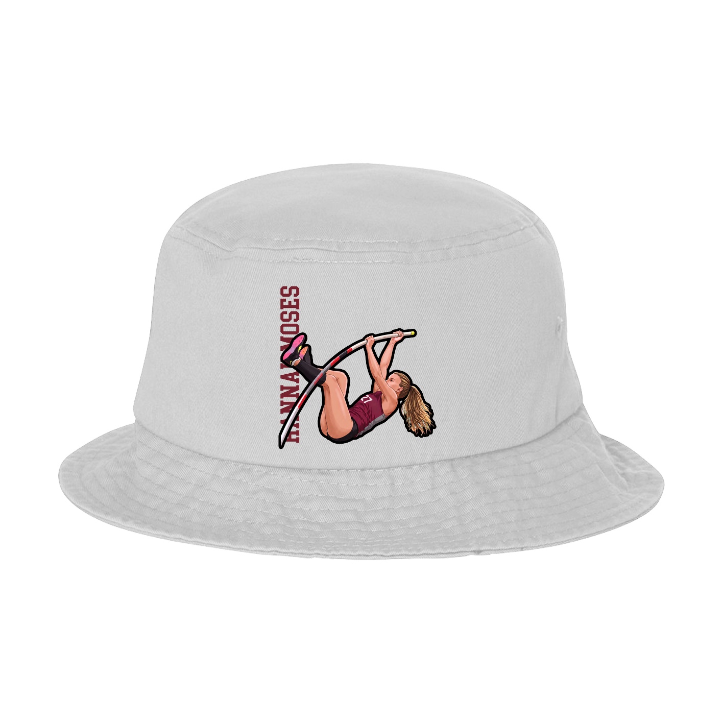 Bucket Cap — Name Vertical in White