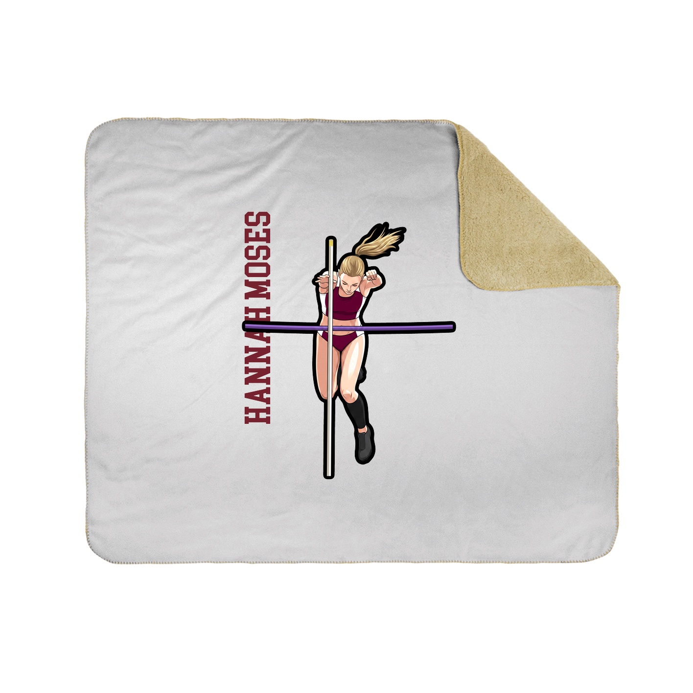 Throw Blanket — Name Vertical in White