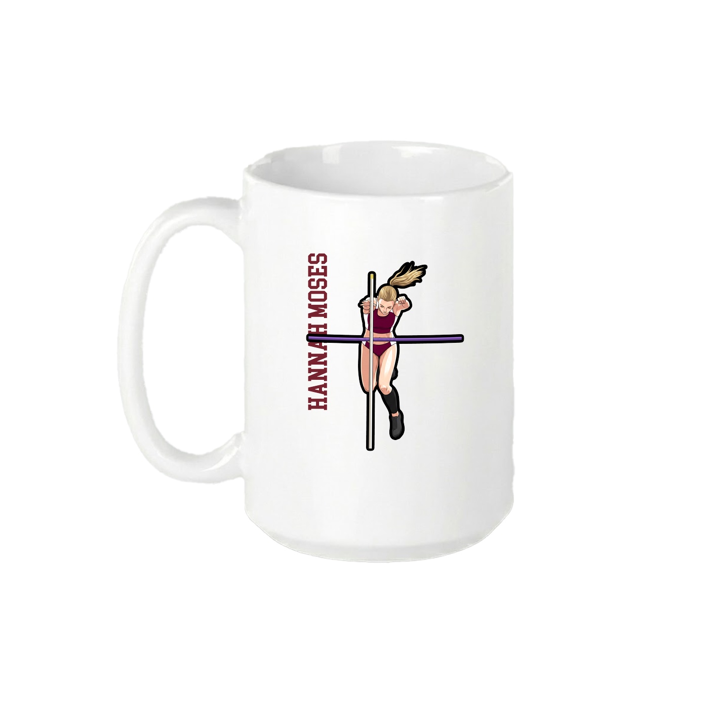 15oz Coffee Mug — Name Vertical in White