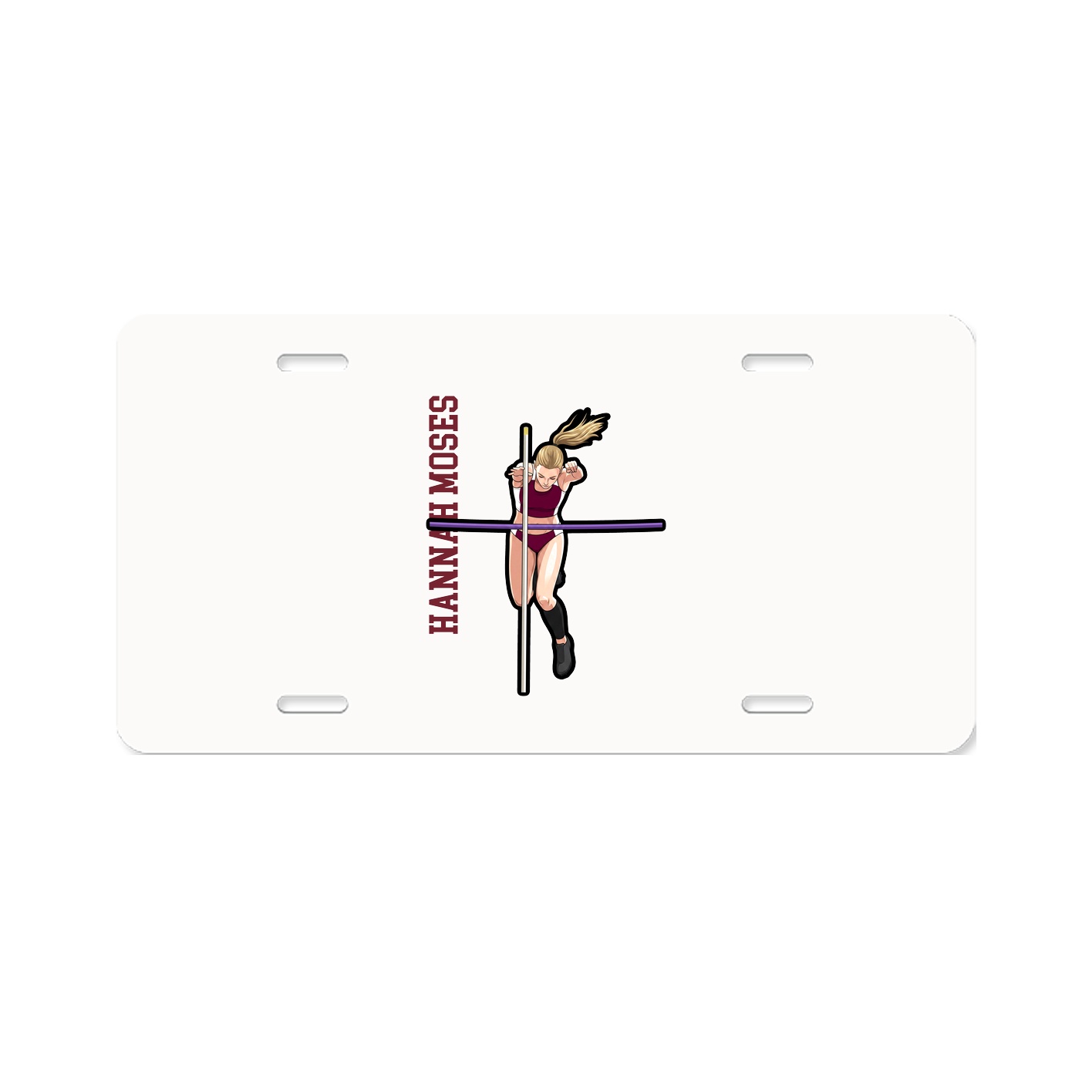 License Plate — Name Vertical in Classic