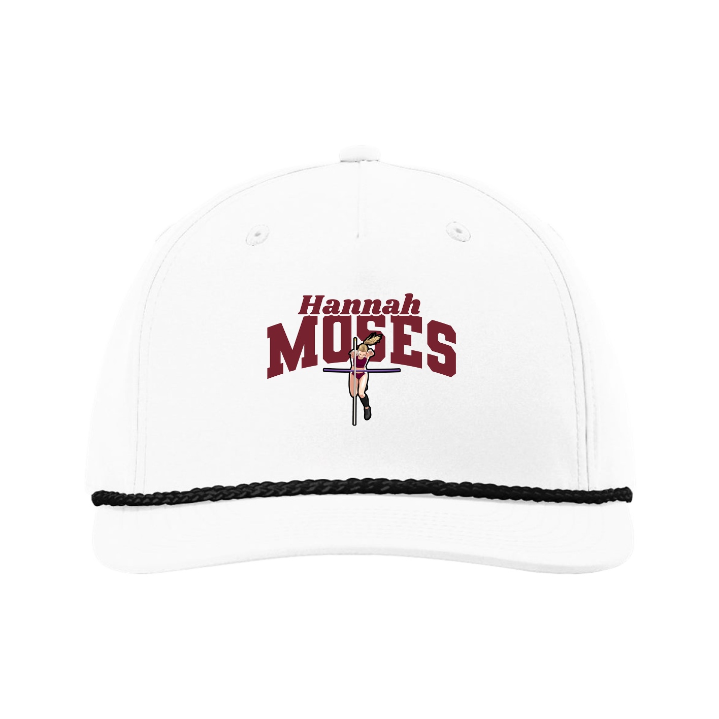 Five-Panel Classic Rope Cap — Signature Arch in White