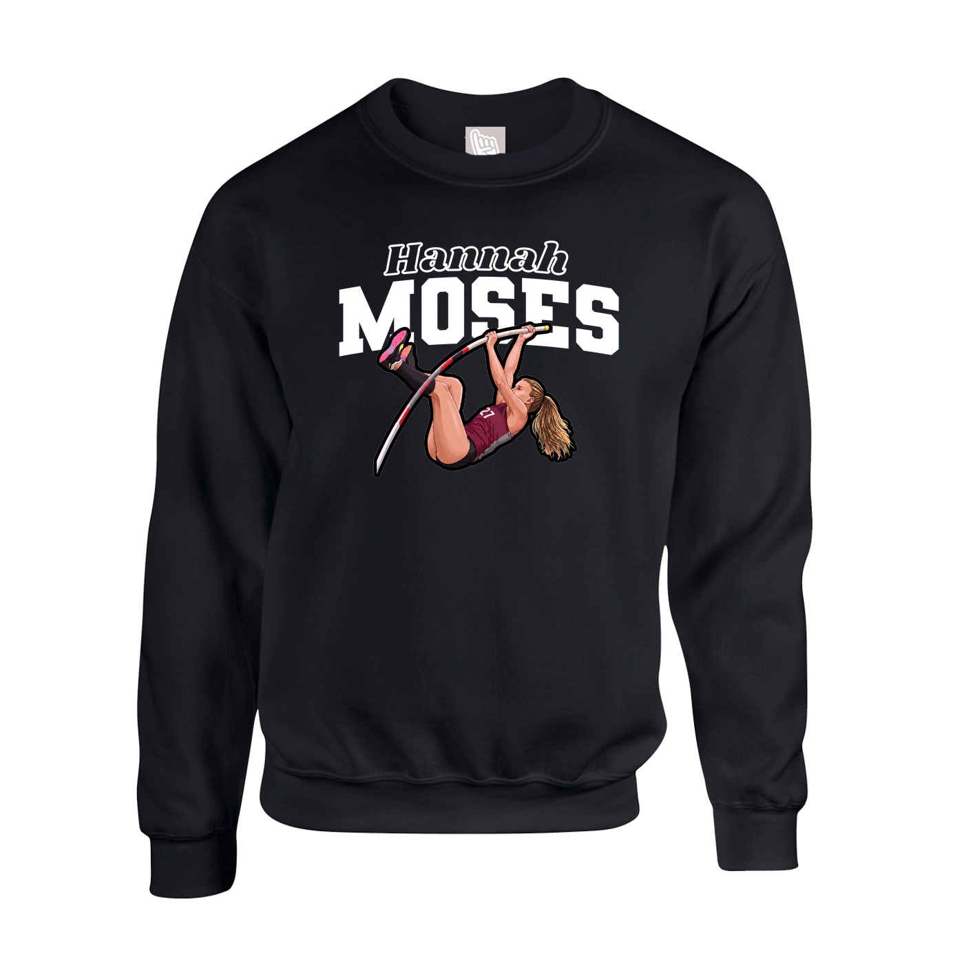 Fleece Crew — Name Arch in Black