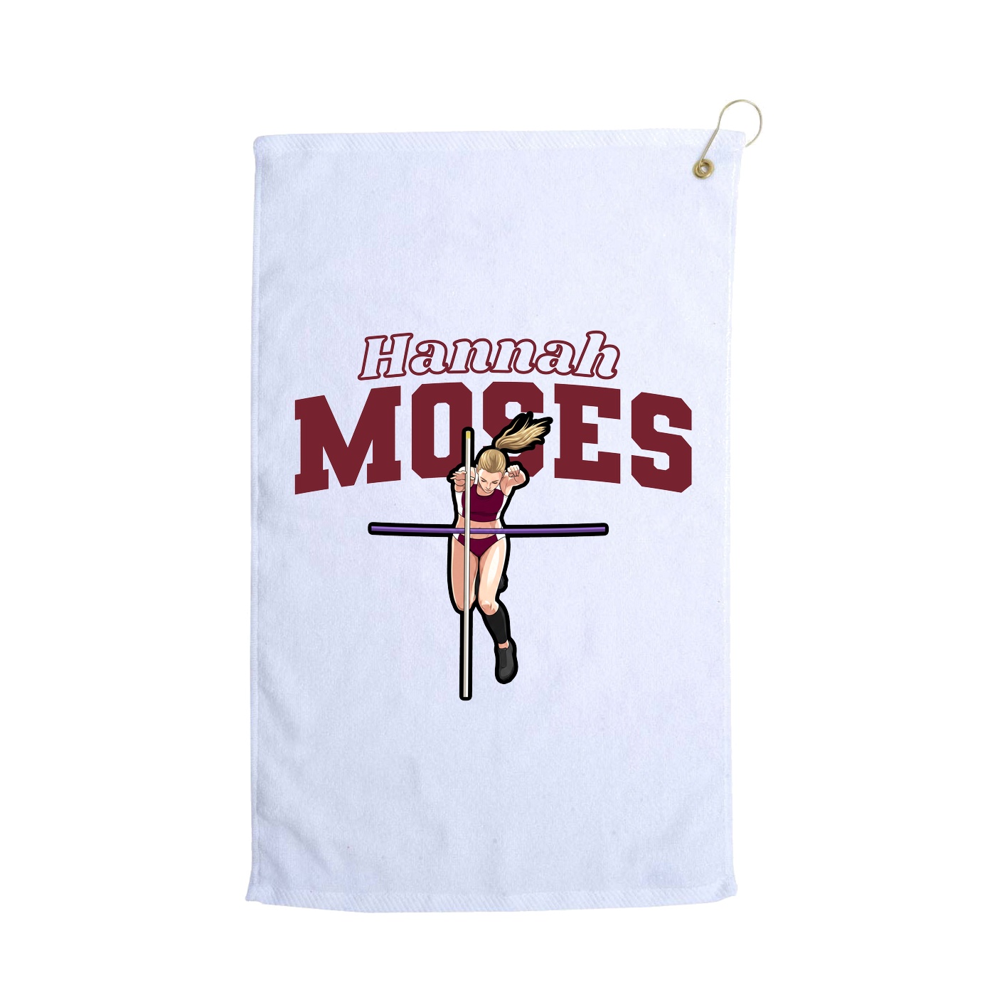 Golf Towel — Name Arch in White