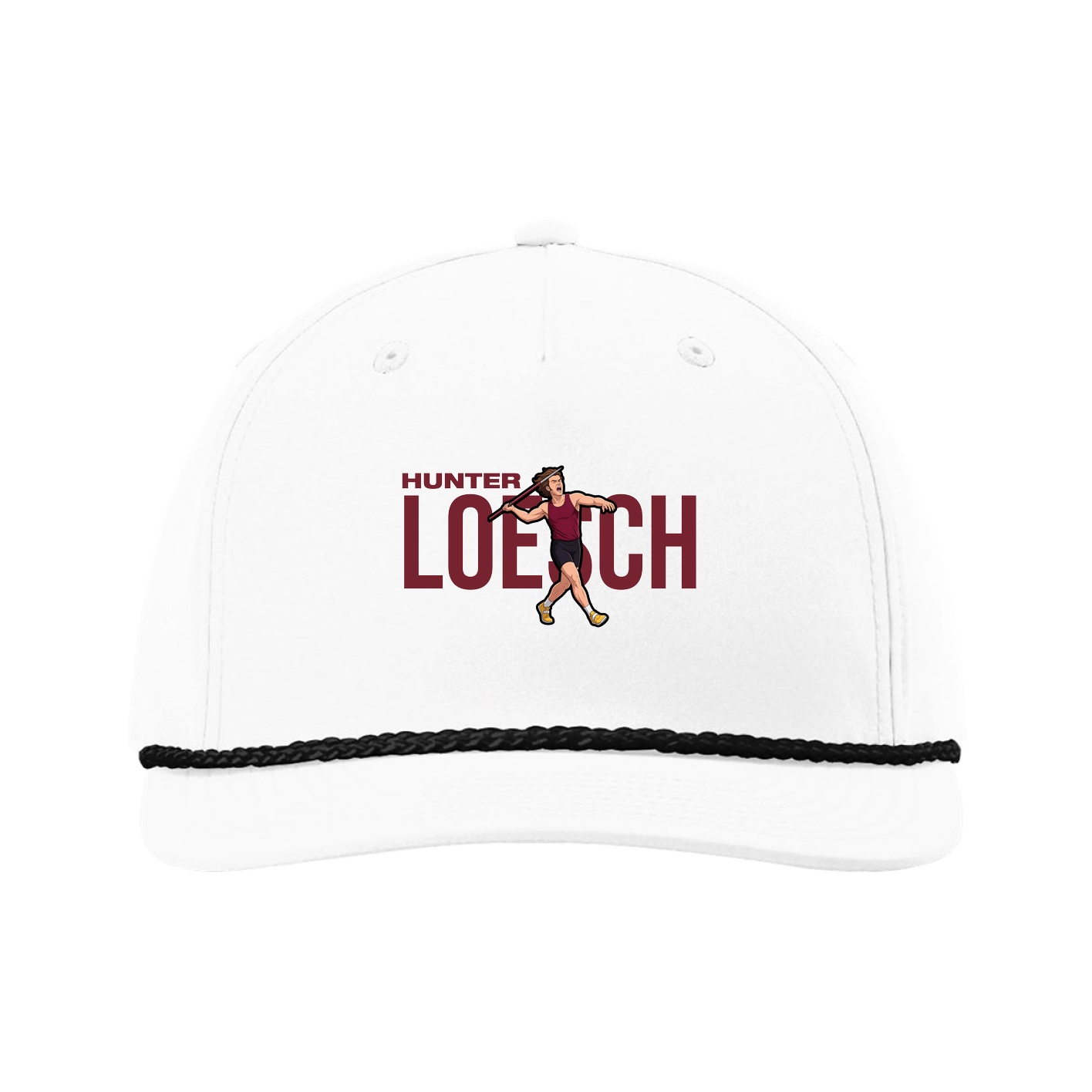 Five-Panel Classic Rope Cap — Player Name in White