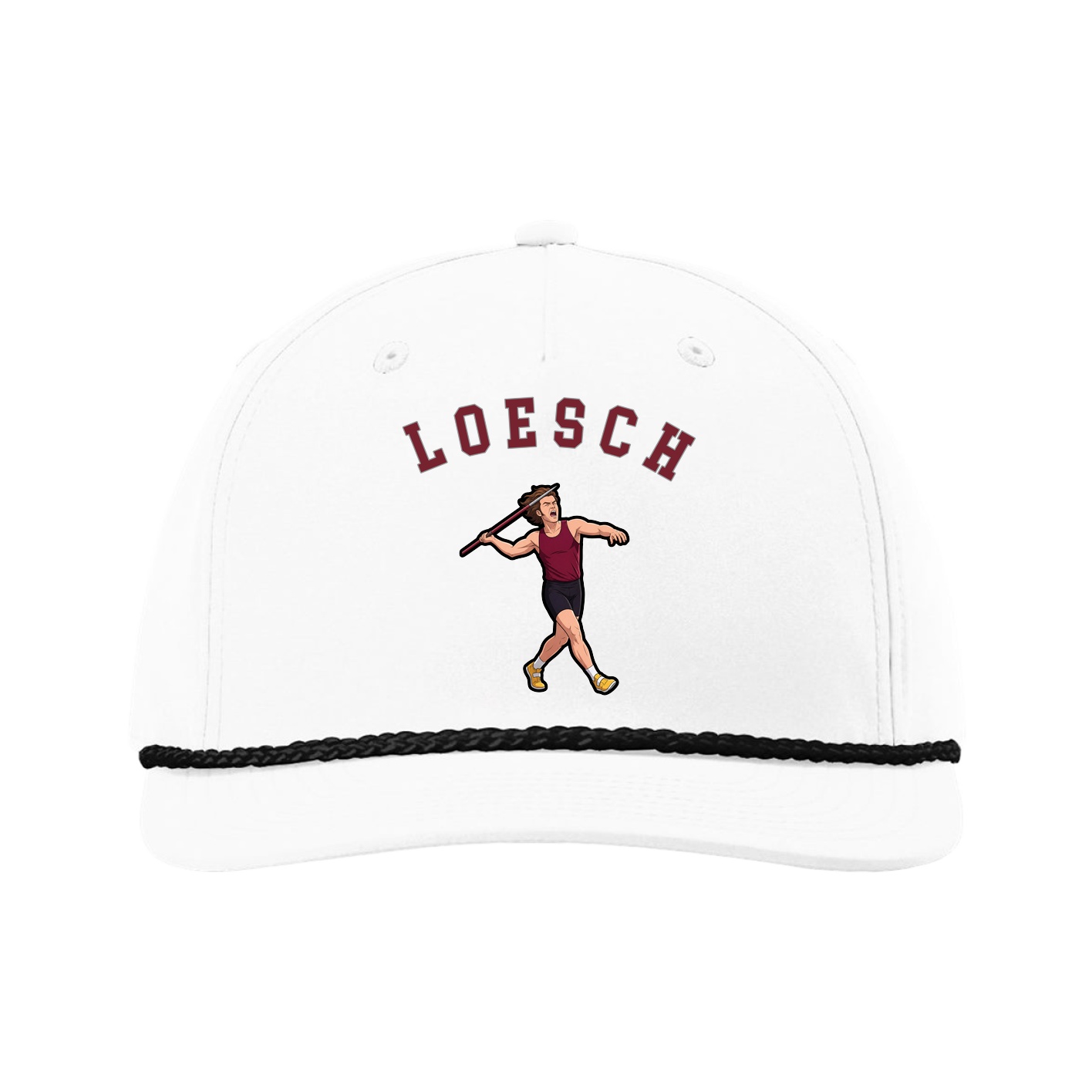 Five-Panel Classic Rope Cap — Shirsey Arch in White