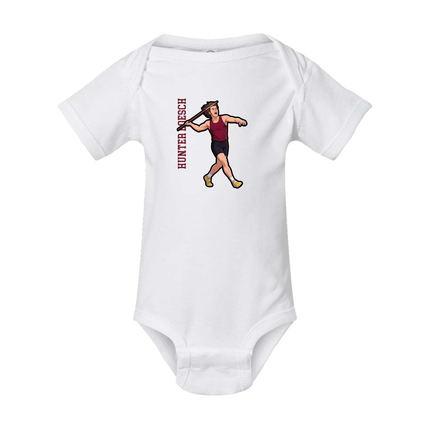 Baby Onesie — Name Vertical in White