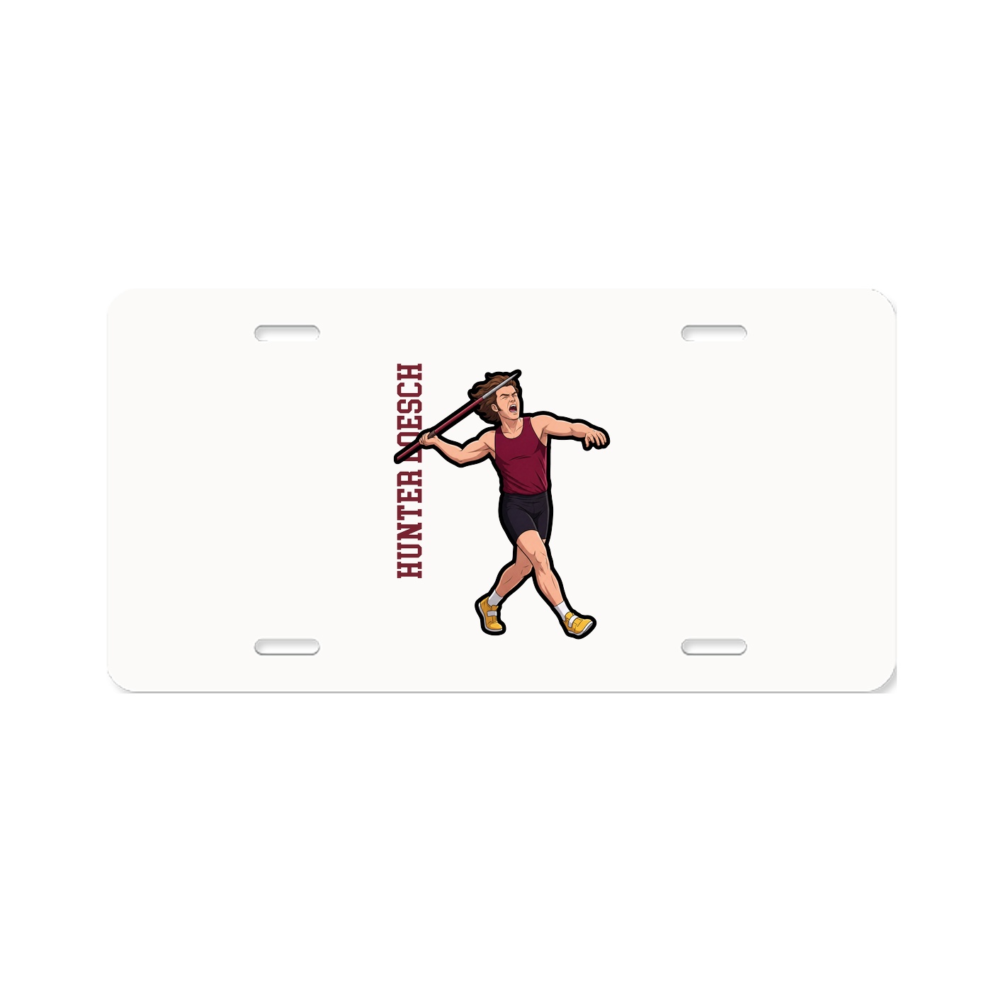 License Plate — Name Vertical in Classic