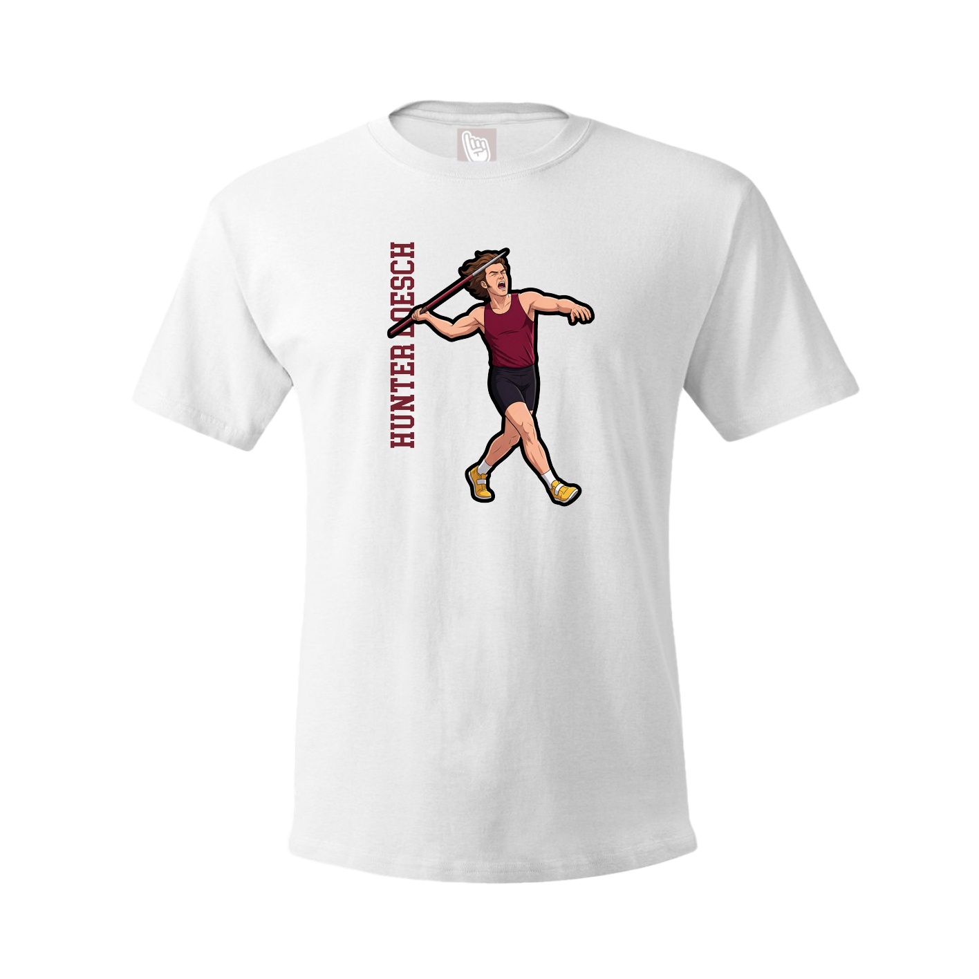 Youth Tee — Name Vertical in White