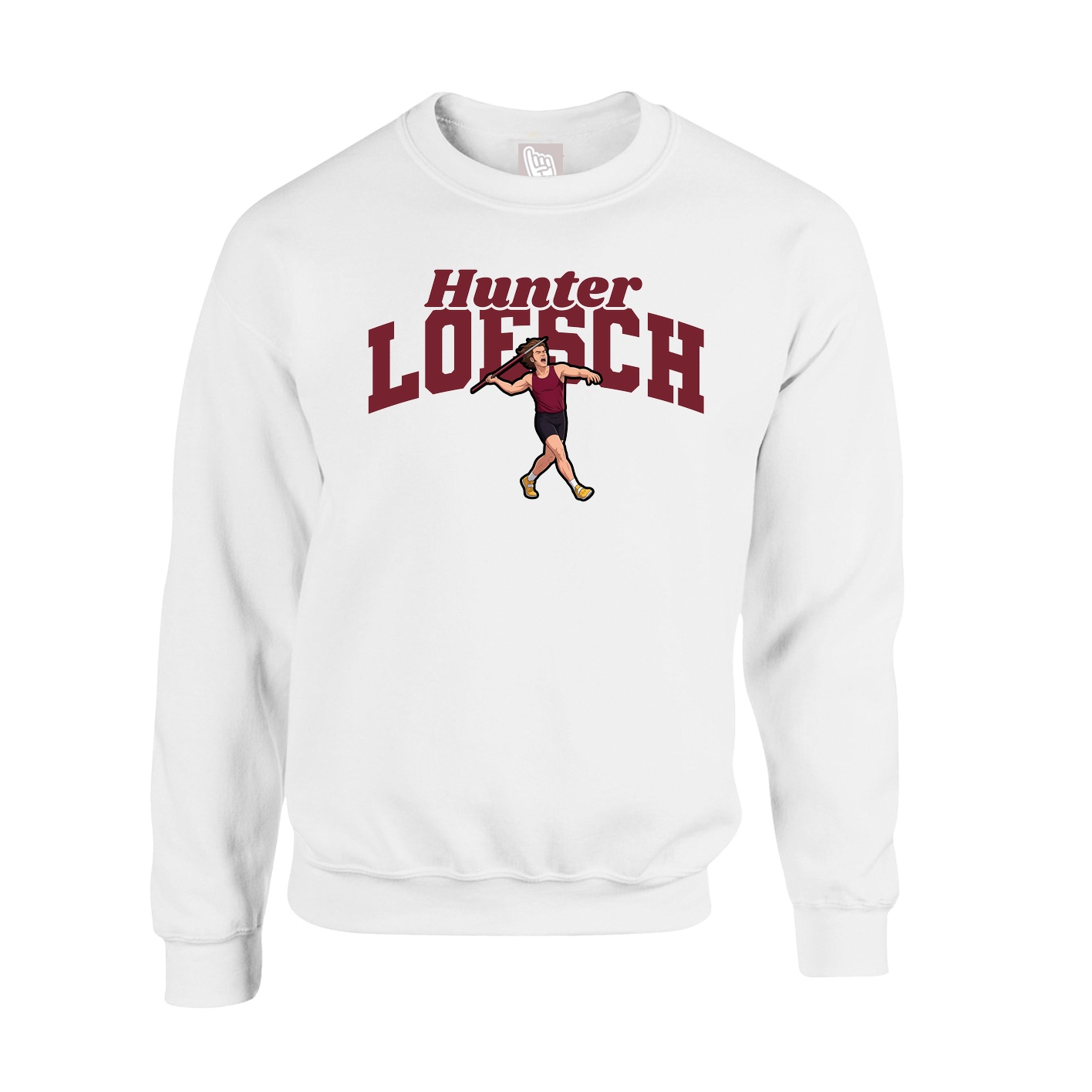 Fleece Crew — Signature Arch in White