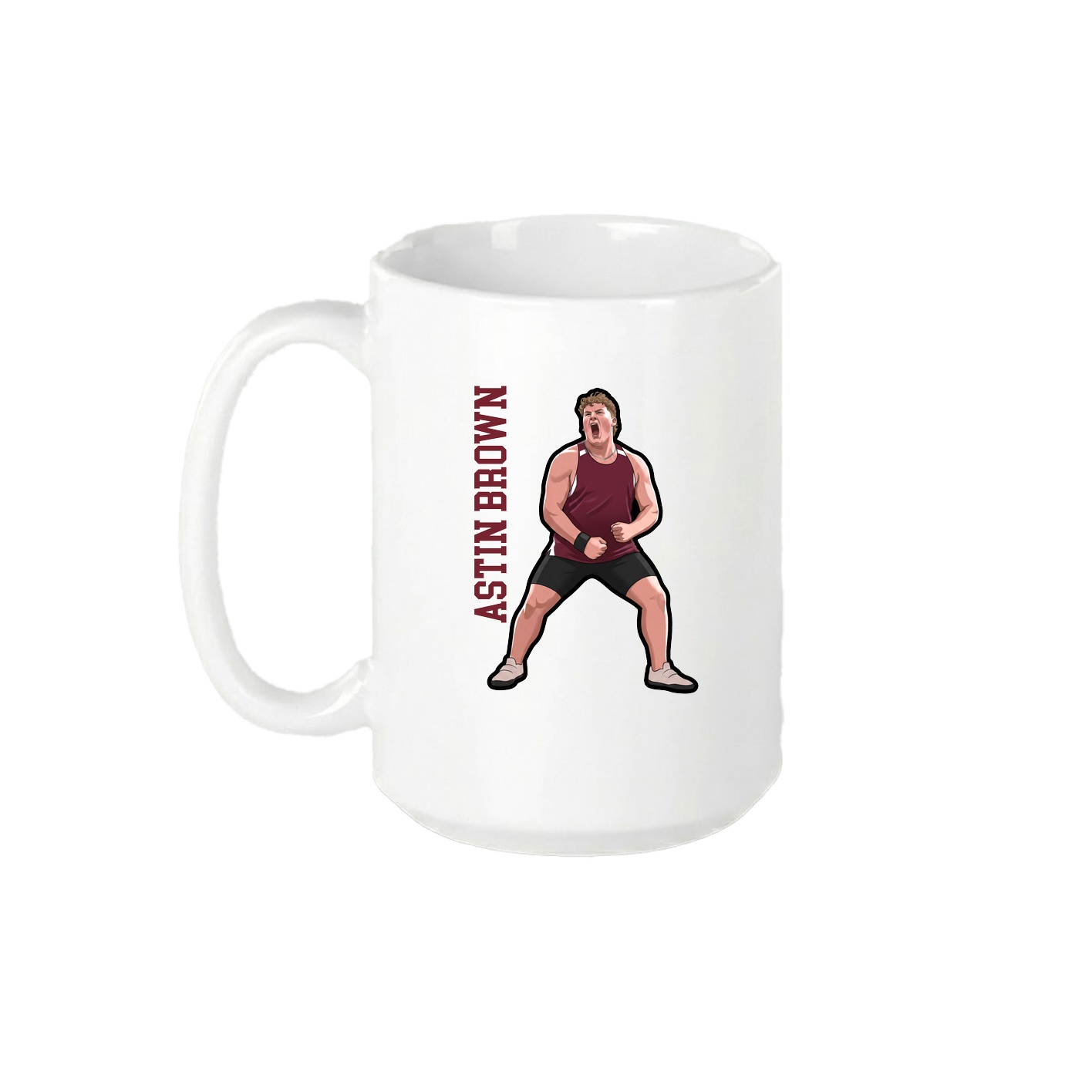 15oz Coffee Mug — Name Vertical in White