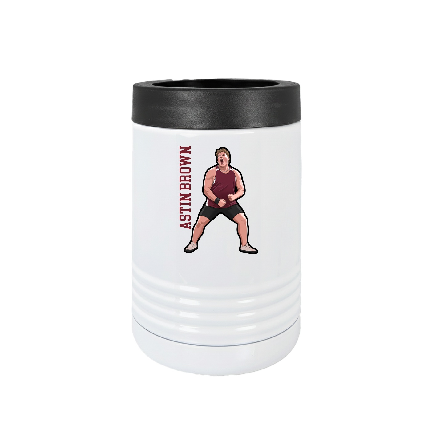 Beverage Holder — Name Vertical in White