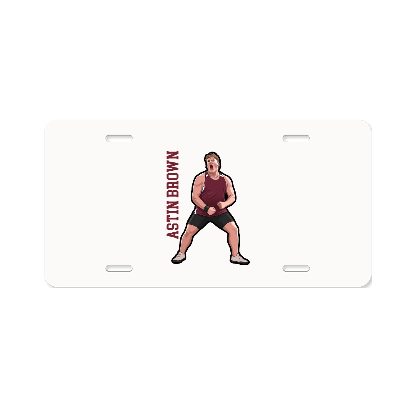 License Plate — Name Vertical in Classic