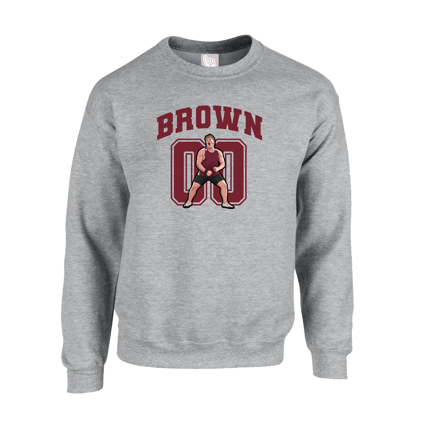 Fleece Crew — Number in Grey