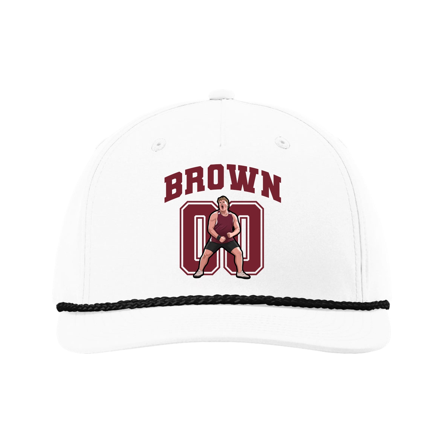 Five-Panel Classic Rope Cap — Number in White