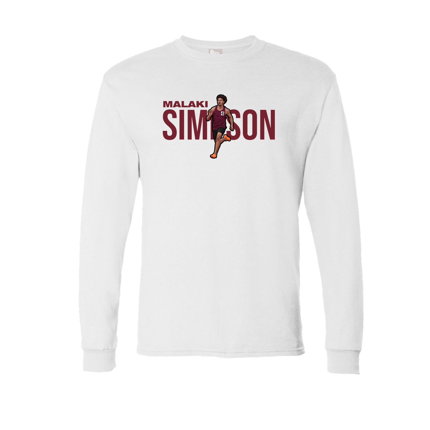 Long Sleeve Tee — Player Name in White