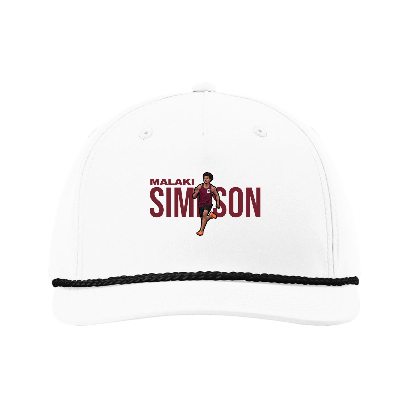 Five-Panel Classic Rope Cap — Player Name in White