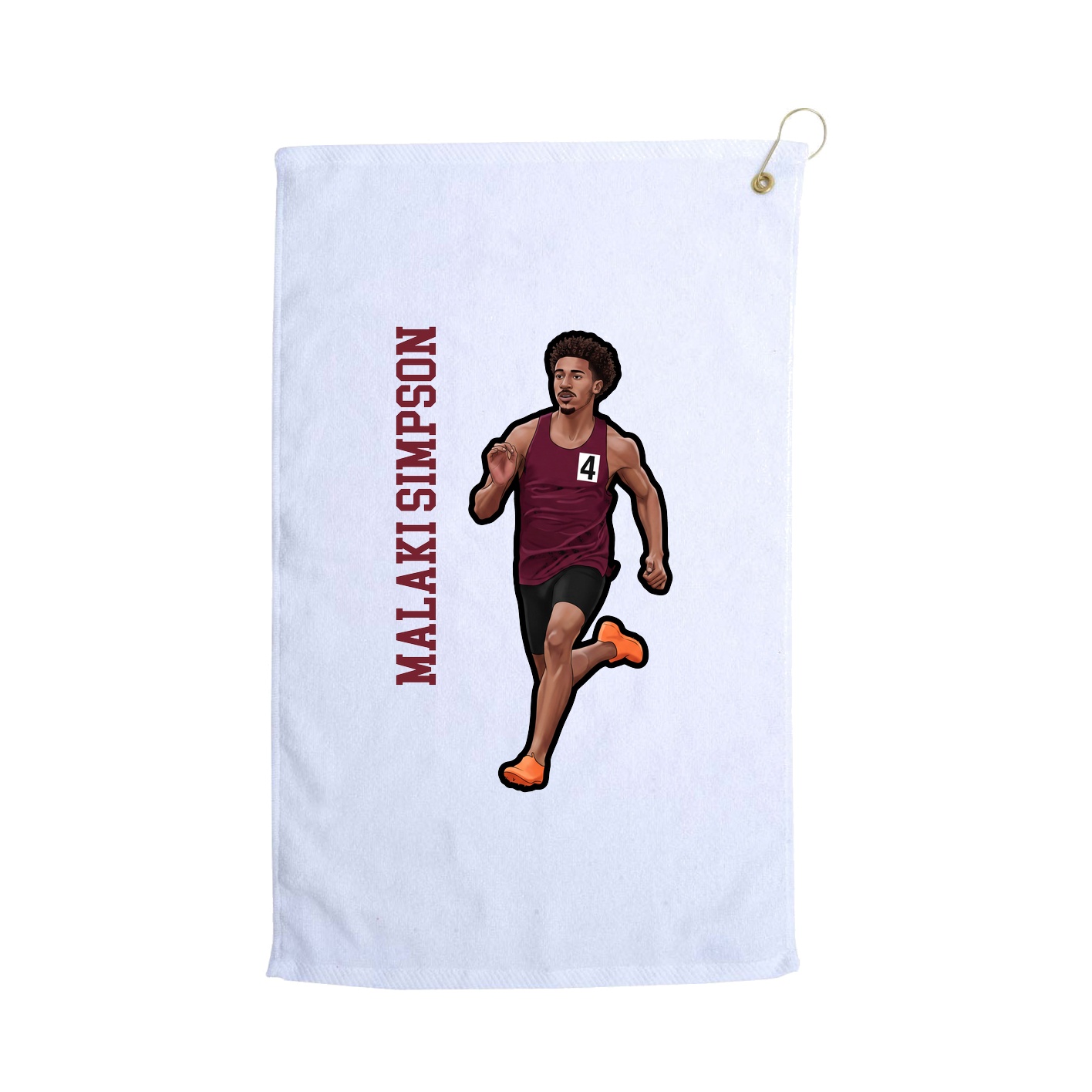 Golf Towel — Name Vertical in White