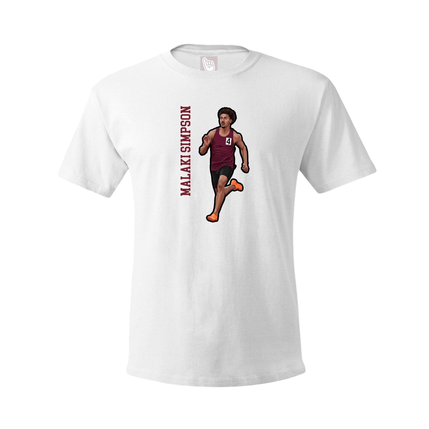 Youth Tee — Name Vertical in White