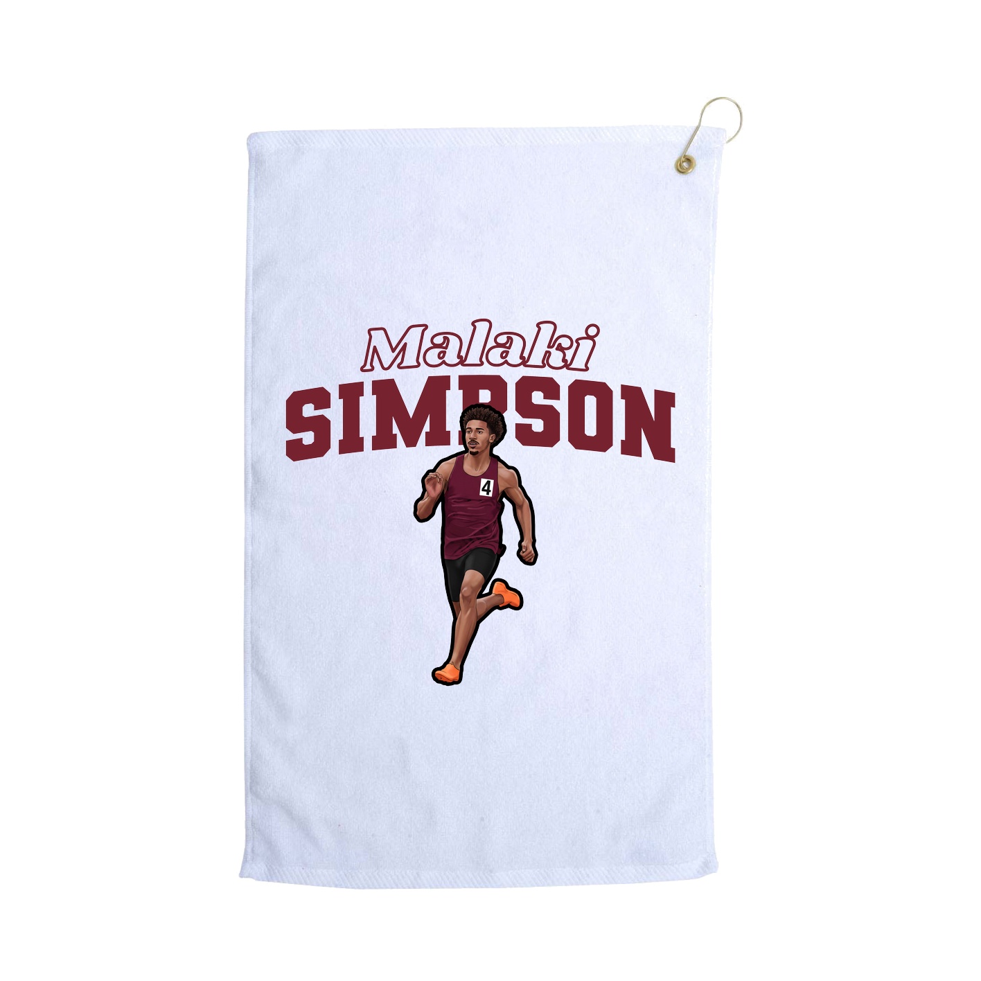 Golf Towel — Name Arch in White