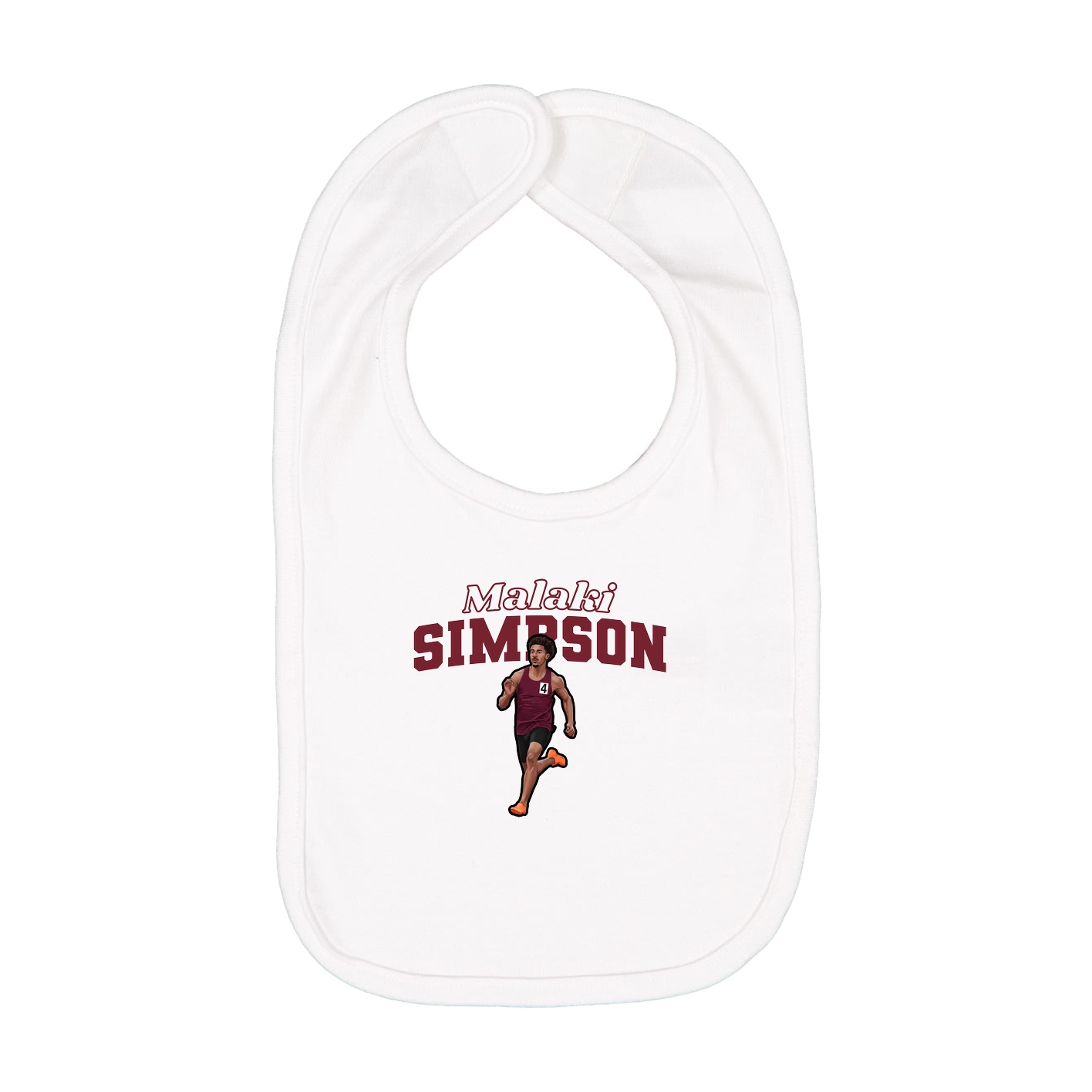 Infant Bib — Name Arch in White