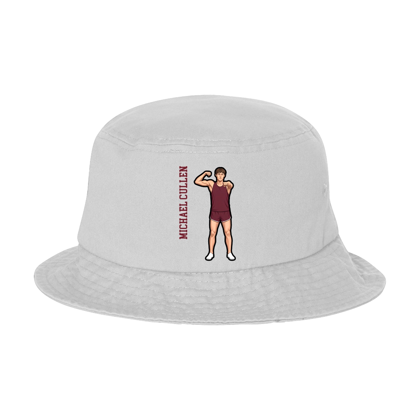 Bucket Cap — Name Vertical in White