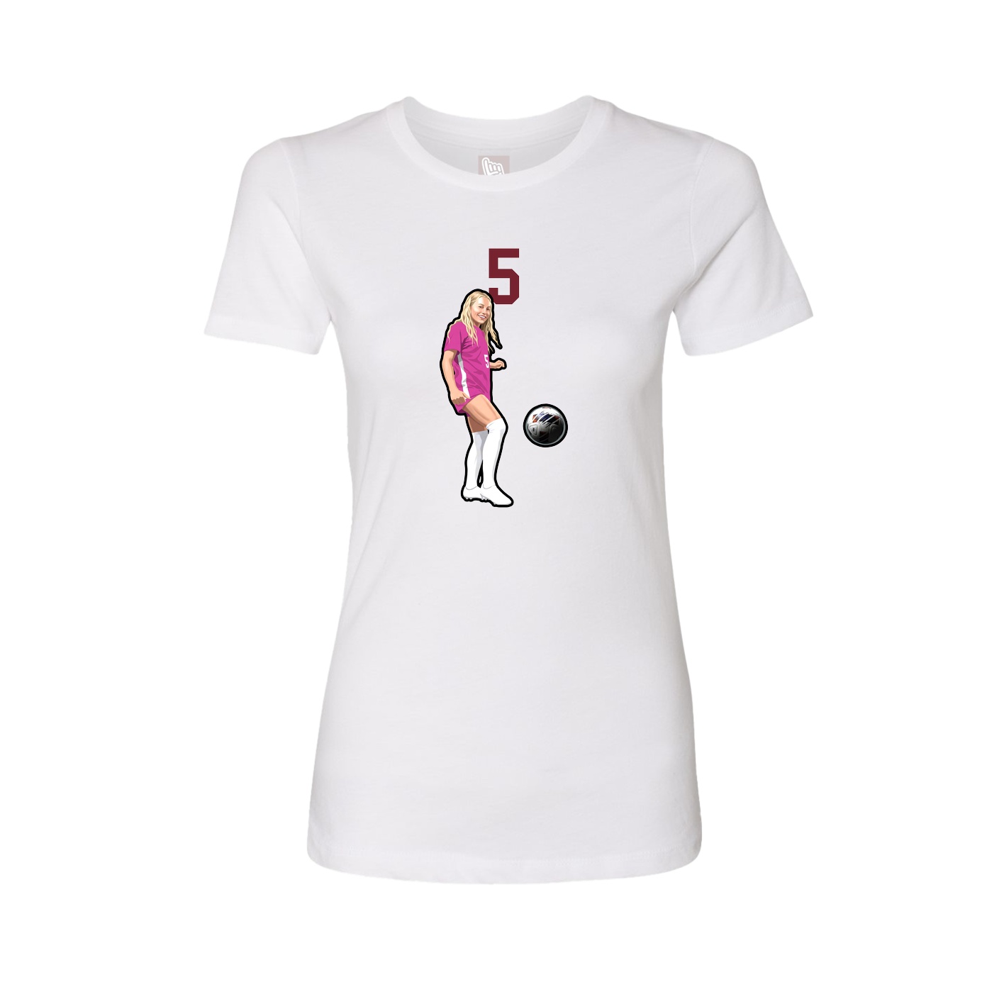 Fitted Women's Tee — Number Top in White