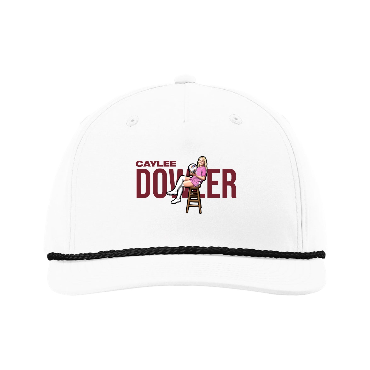 Five-Panel Classic Rope Cap — Player Name in White