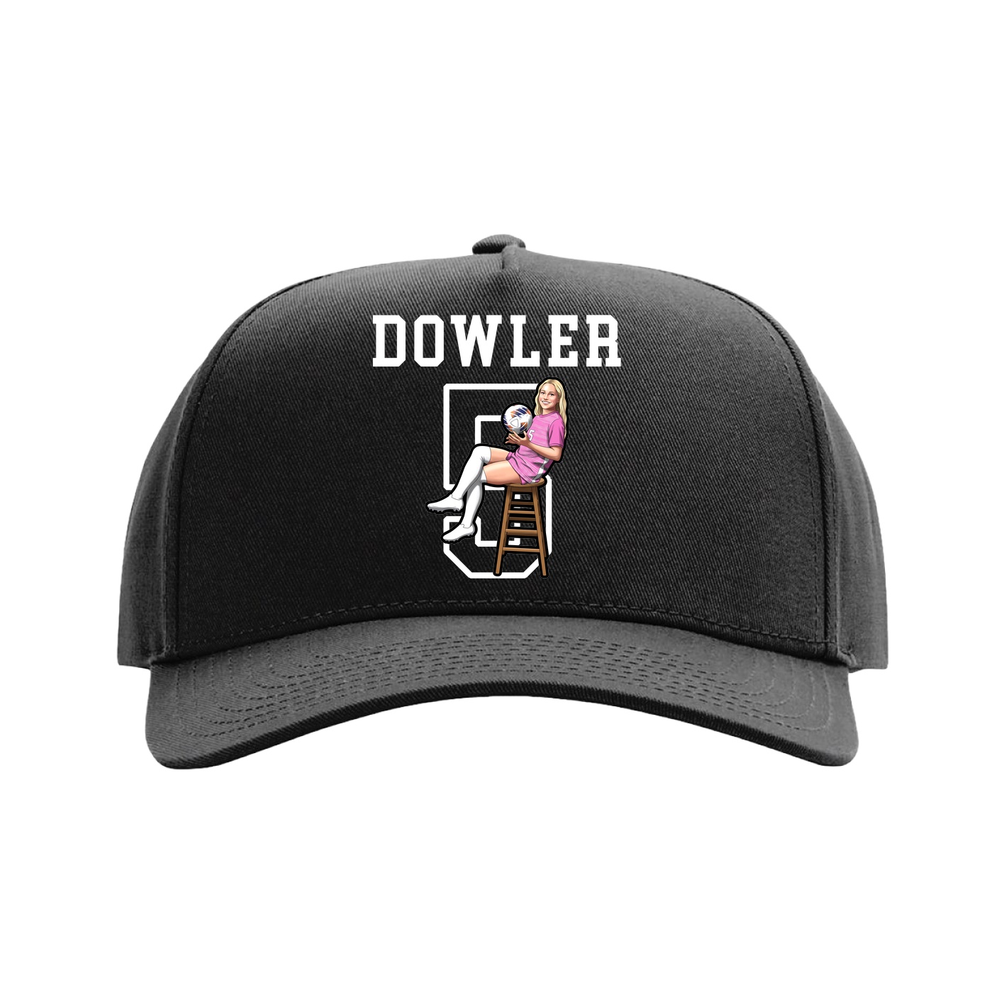 Full Fabric Five-Panel Champ Cap — Shirsey in Black