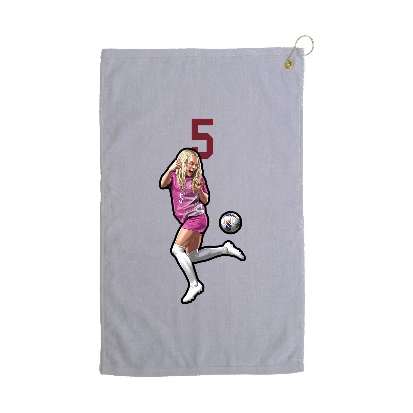 Golf Towel — Number Top in Grey