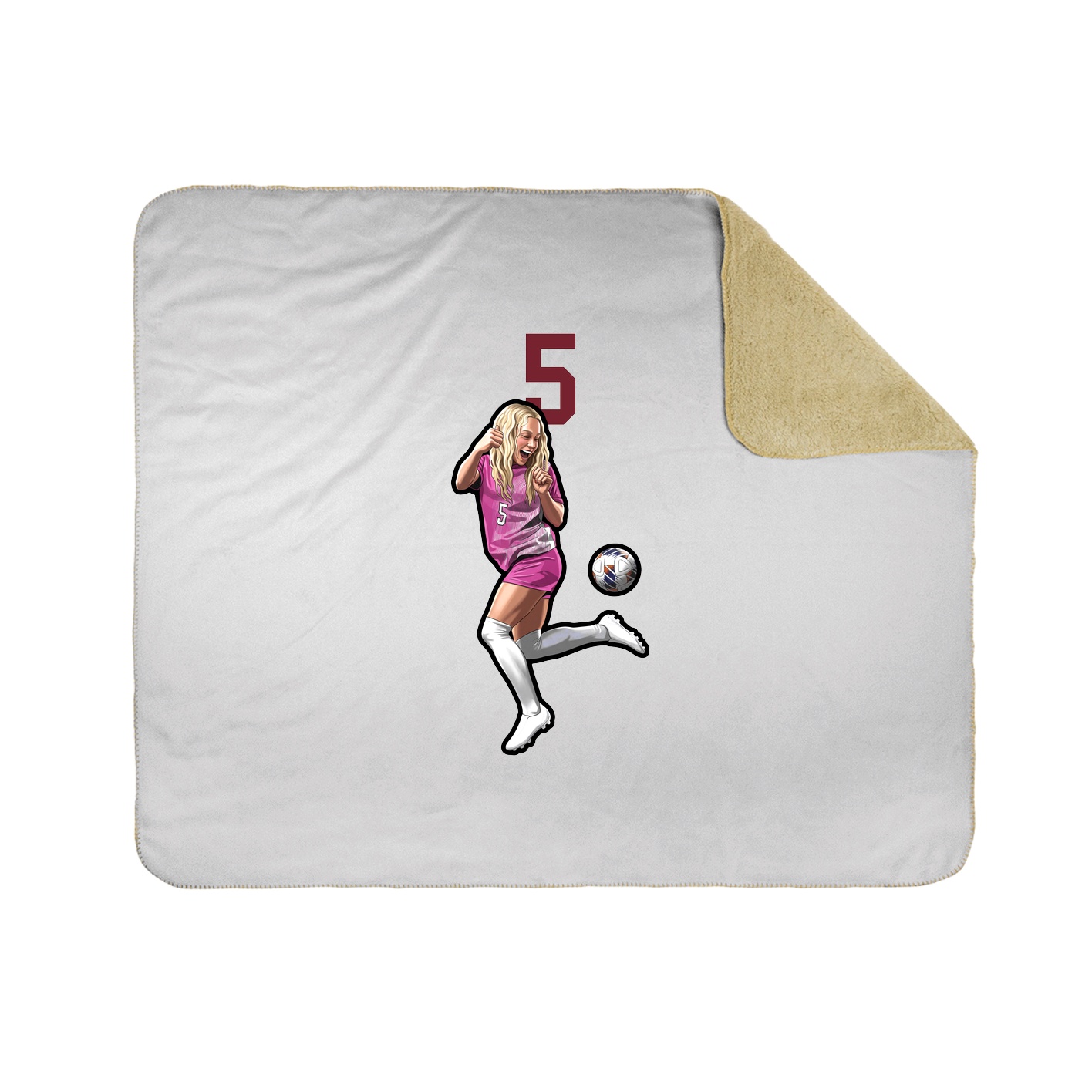 Throw Blanket — Number Top in White