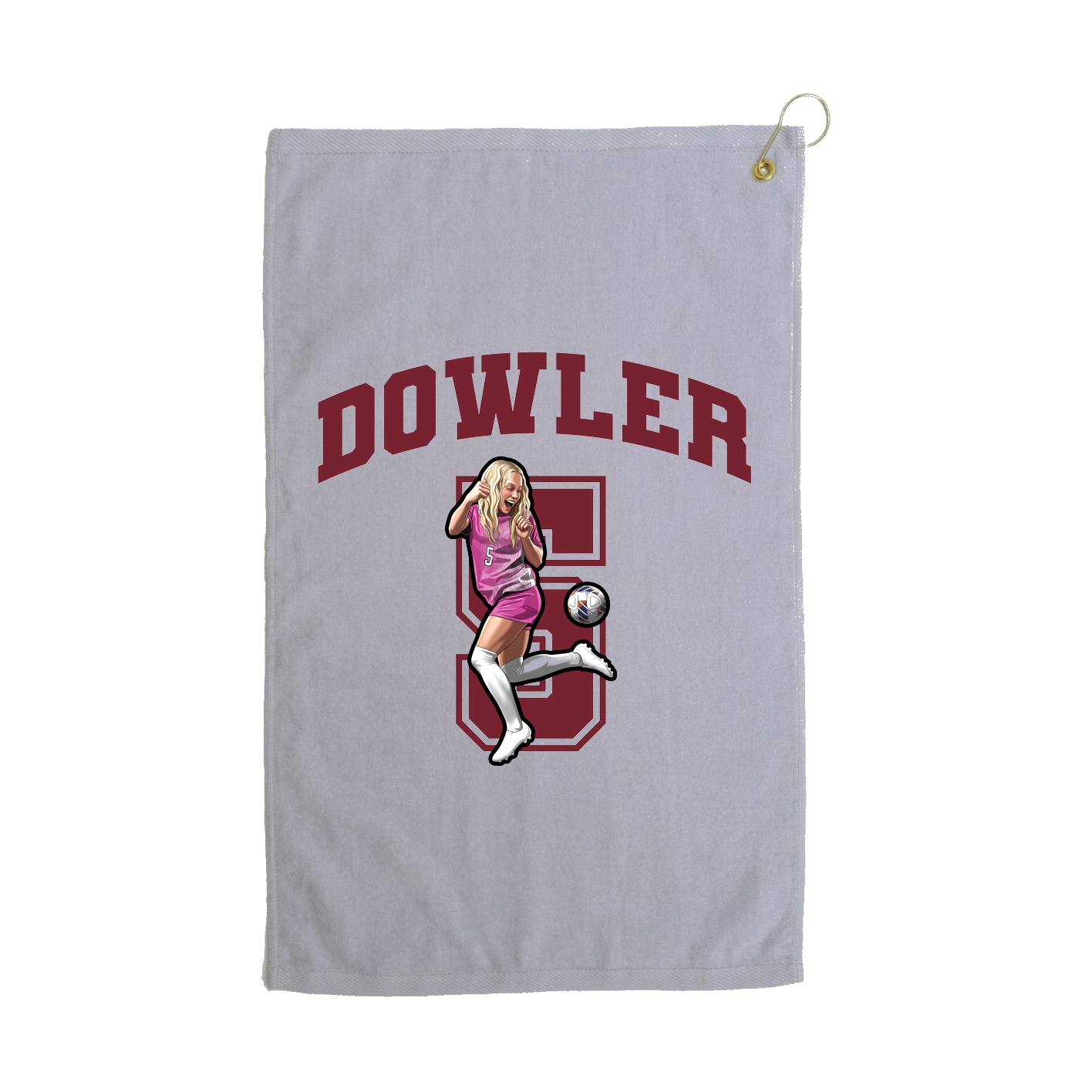Golf Towel — Number in Grey