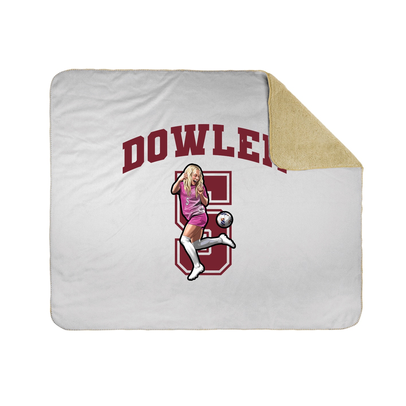 Throw Blanket — Number in White