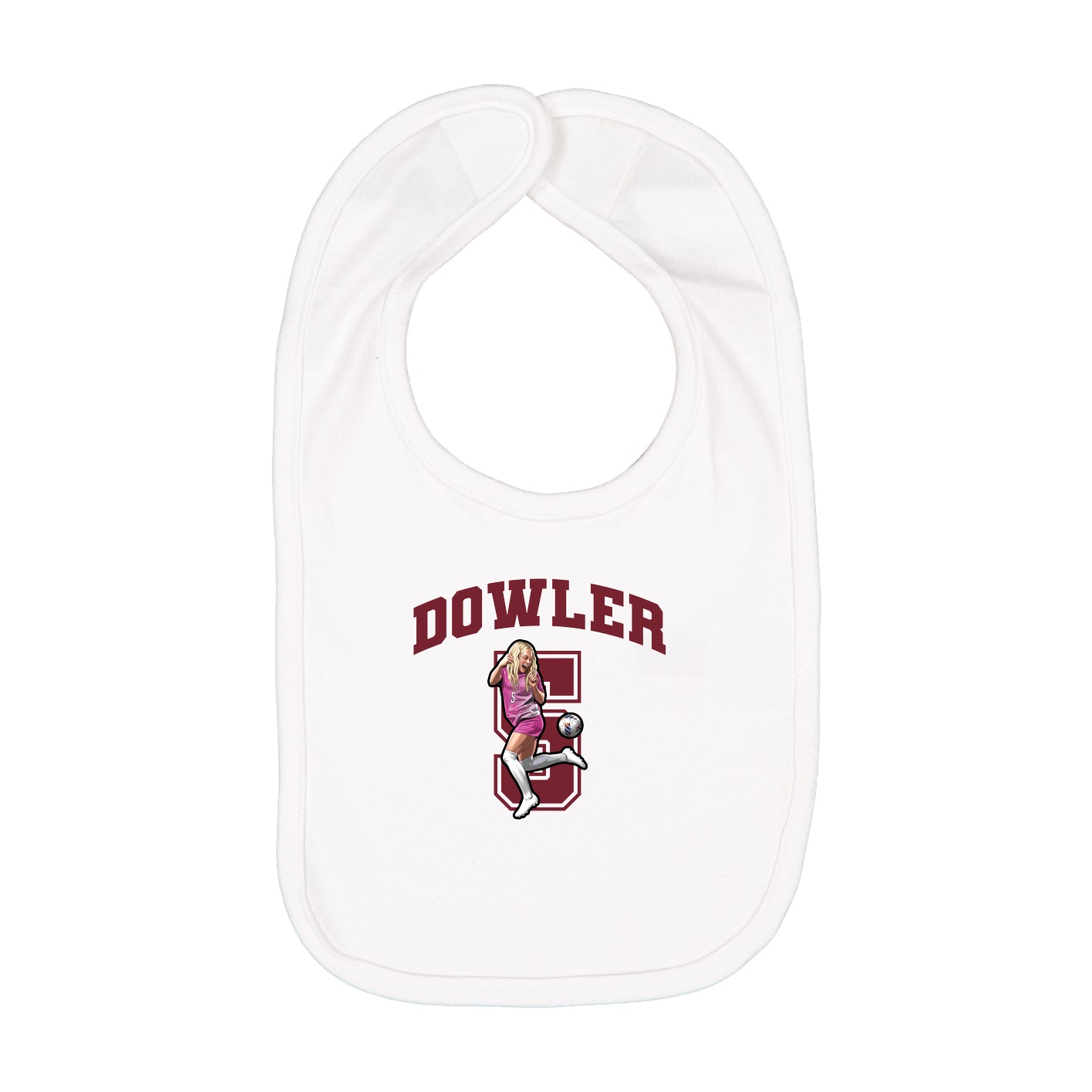 Infant Bib — Number in White