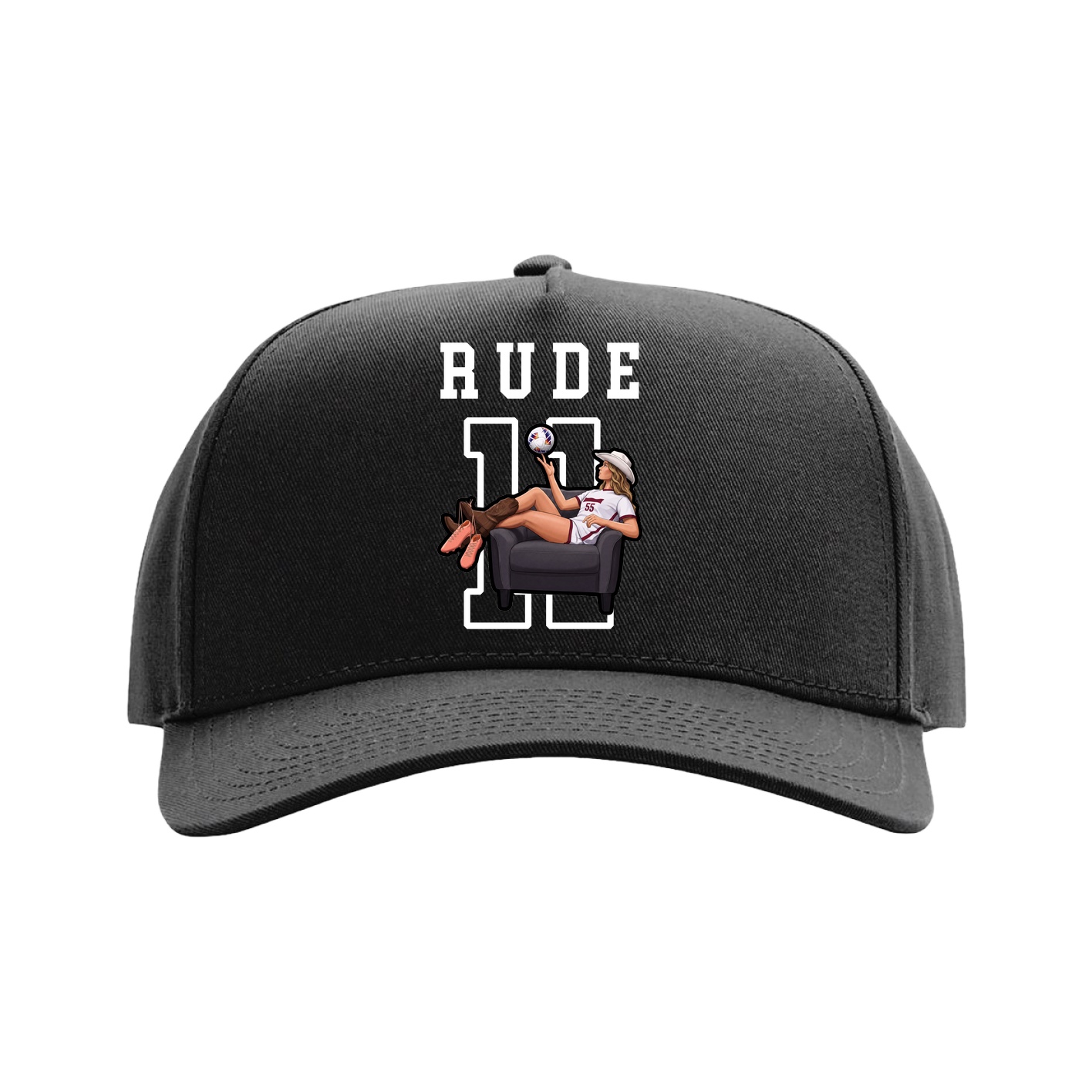 Full Fabric Five-Panel Champ Cap — Shirsey in Black