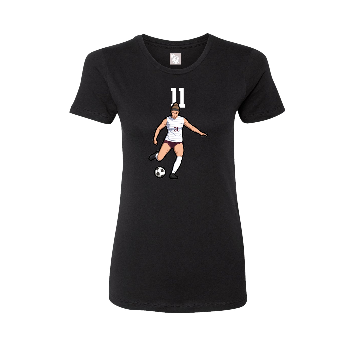 Womens Tee — Number Top in Black