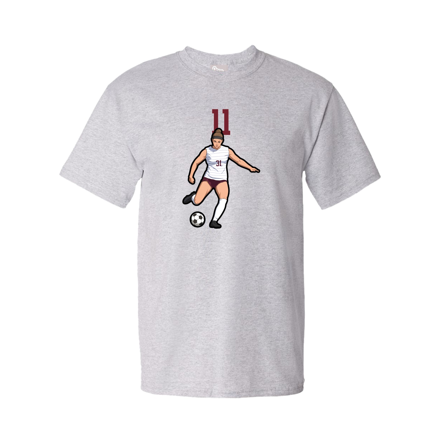 Youth Tee — Number Top in Grey