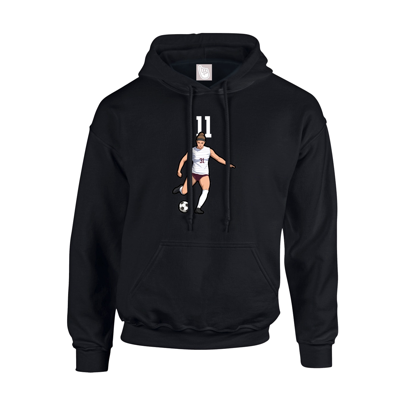 Youth Hoodie — Number Top in Black