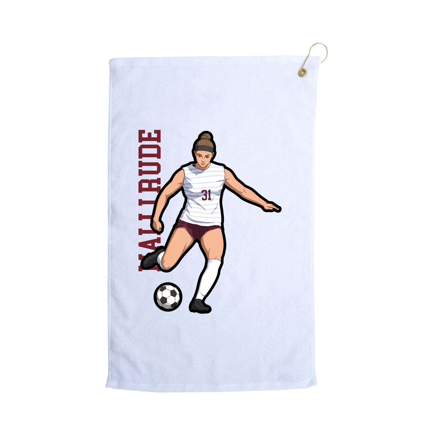 Golf Towel — Name Vertical in White