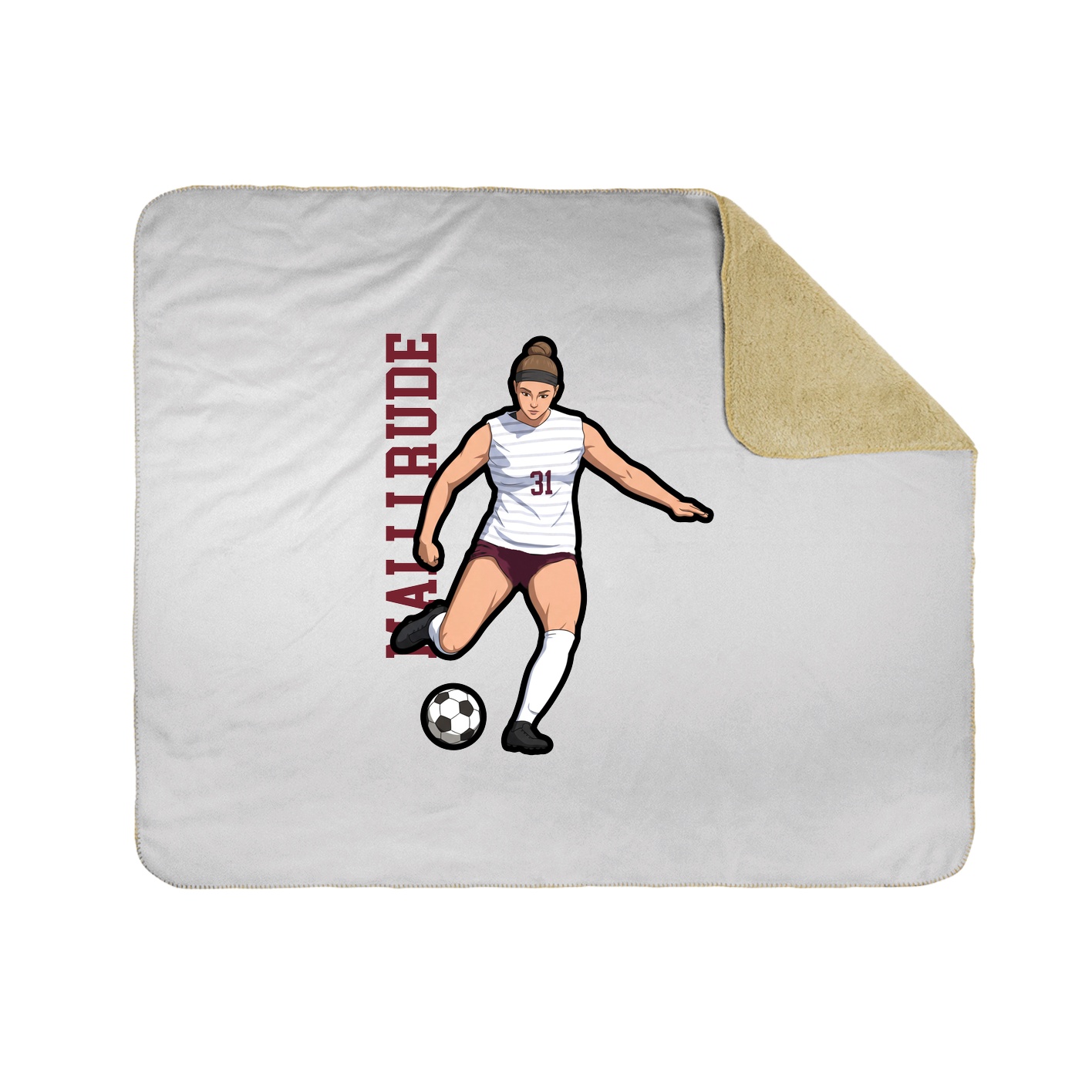 Throw Blanket — Name Vertical in White